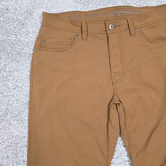 Prana Brion Pants Men 34 (Fits 34x31) Brown Slim‎ Straight Outdoors Hiking READ - Picture 3 of 15